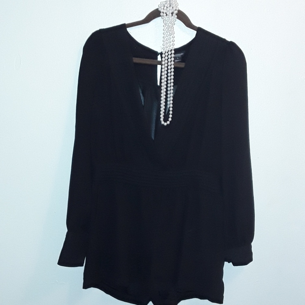 Black long sleeve romper